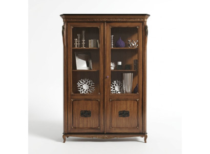 Classic furniture Italian furniture wood brown showcase chic display cabinet