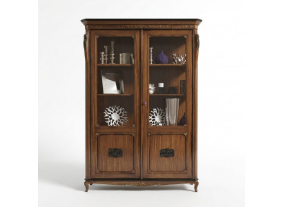 Classic furniture Italian furniture wood brown showcase chic display cabinet