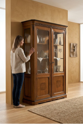 Furniture Large Wood Brown Display Cabinet Luxury Display Cabinet Design Furniture Italian