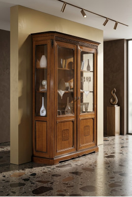 Furniture Large Wood Brown Display Cabinet Luxury Display Cabinet Design Furniture Italian