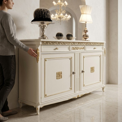 Dining room cabinets, country-style sideboard, freestanding wooden furniture, buffet cabinet, new.
