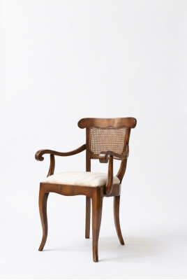 Designer chair with armrests, country house dining room kitchen chairs, fabric new armchair