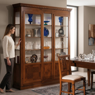 Showcase living room furniture sideboard solid wood display cabinet real wood