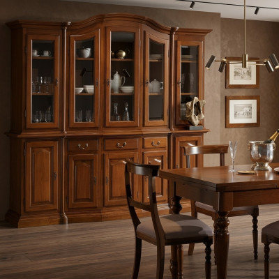 Furniture classic shelves cabinets display cases display cabinet XXL glass cabinet sideboard wood