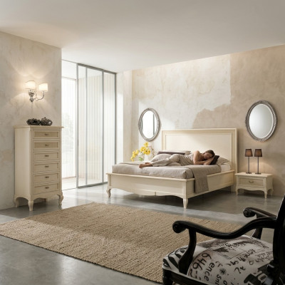 Design Classic Luxury Beds Group Wooden Bed Nightstand 4-piece Bedroom Set