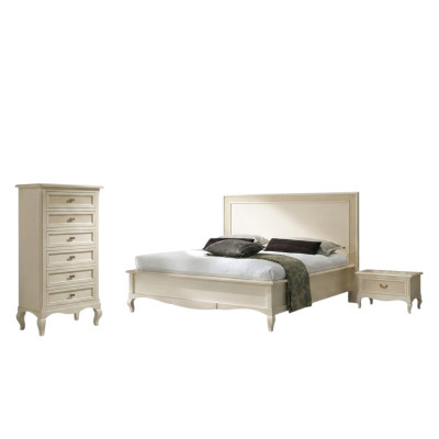 Design Classic Luxury Beds Group Wooden Bed Nightstand 4-piece Bedroom Set