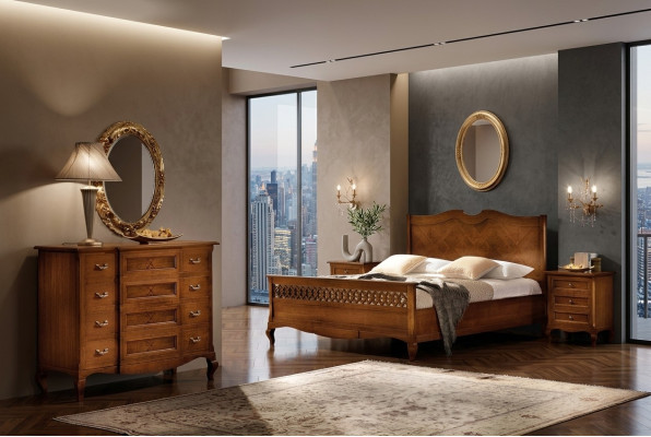 Bed Nightstand Dresser 4-piece Bedroom Set Design Classic Luxury New Beds