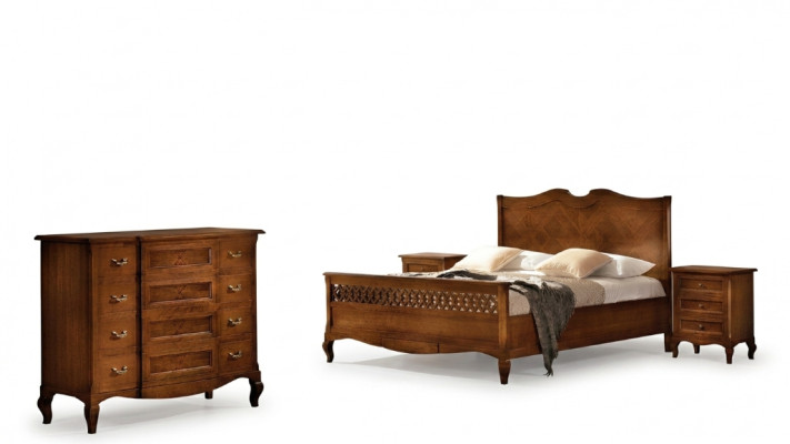 Bed Nightstand Dresser 4-piece Bedroom Set Design Classic Luxury New Beds