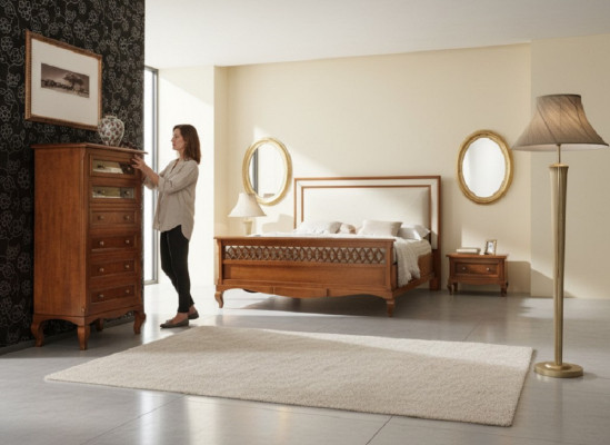 Design Classic Luxury Furniture Modern Bed 2x Nightstand 4-piece Bedroom Set