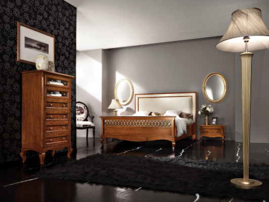 Design Classic Luxury Furniture Modern Bed 2x Nightstand 4-piece Bedroom Set