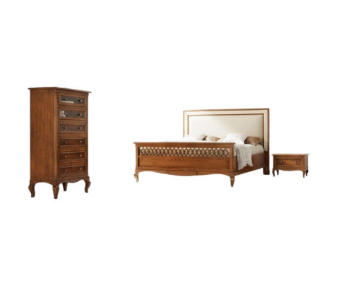 Design Classic Luxury Furniture Modern Bed 2x Nightstand 4-piece Bedroom Set