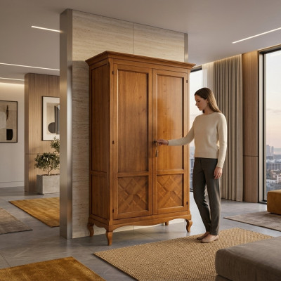 Bedroom cabinets wardrobe wooden furniture new classic wardrobe country house