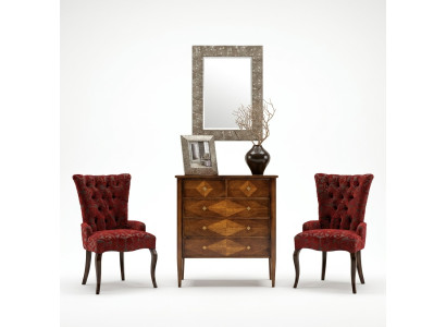 Set dresser mirror dressers wood art deco luxury design living room ensemble 4-piece