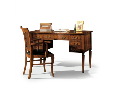 Desk chair wooden armrests desk office furniture Italian 2-piece set new