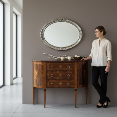 Dressers Italian Furniture Solid Mirror 2-piece Dresser Sideboard Cabinet Wood