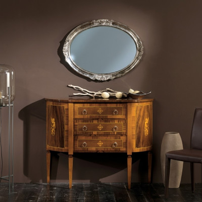 Dressers Italian Furniture Solid Mirror 2-piece Dresser Sideboard Cabinet Wood