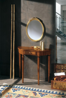 Art Deco style furniture console table mirror wood Italian tables consoles 2-piece set