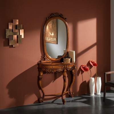 Tables Consoles Table Side Bedroom Wood Mirror + Console Table Dressers