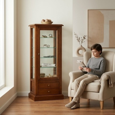 Living room furniture sideboard solid wood display cabinets glass cabinet real wood vitrine