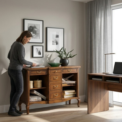 Classic wardrobe solid wood furniture Italian furnishing sideboard dresser