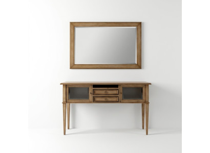 Country style console dressing table with mirror console table brown