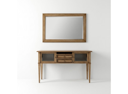 Country style console dressing table with mirror console table brown