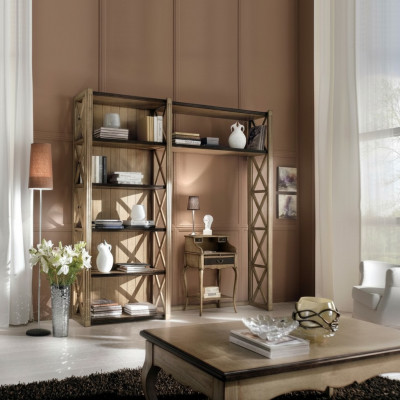 Bookshelf Table Cabinet Wardrobe 2-piece Office Furniture Solid Wood Desk