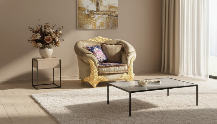 1 seater chair design Art Deco armchair upholstery club new relax fabric textile lounge