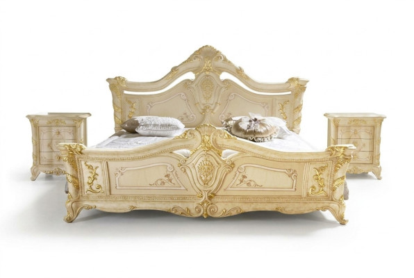 Bedroom set design Art Deco luxury beds bed nightstand 3-piece set.