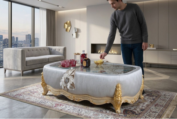 Exclusive wooden coffee table for the living room is a wonderful addition to your interior design.