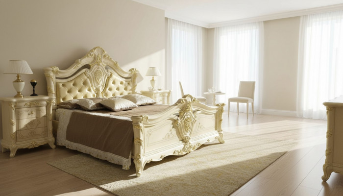 Bedroom luxury bed nightstand dresser complete set furniture hotel