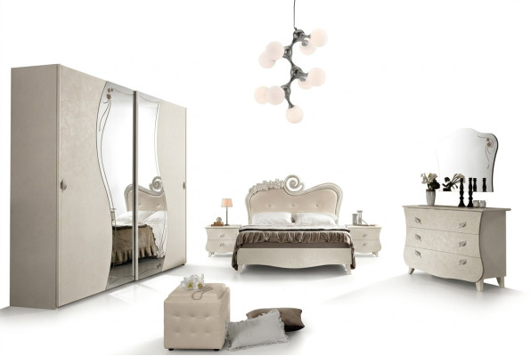 Design Bedroom Complete Set Nightstand Wardrobe Baroque Rococo 6-piece.