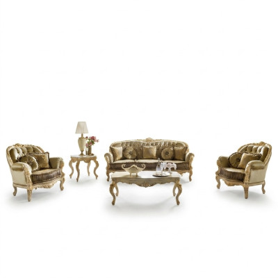 Seating arrangement 3+2+1 seater furniture upholstery fabric Italian Chesterfield design