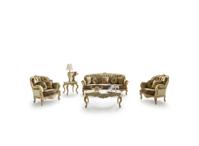 Seating arrangement 3+2+1 seater furniture upholstery fabric Italian Chesterfield design