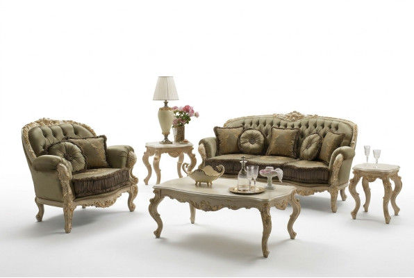 3+2 Seater Sofa Set Design Upholstered Textile Sofas Relax Classic New Brown