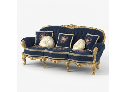 Chesterfield Classic Three-Seater Sofa Living Room Landscape Textile Sofas 3 Seat New