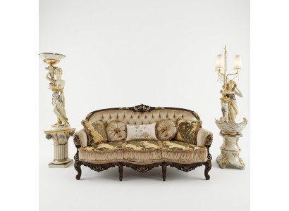 Classic three-seater sofa couch upholstered furniture Chesterfield 3-seat fabric sofa