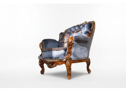 Design Luxury Classic Upholstered Textile Armchair 1-Seater Sofa Upholstery Sofas Single Seater