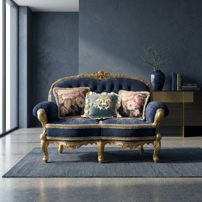 Chesterfield Sofa 2-seater Upholstered Couches Sofas Velvet Fabric Two-seater Furniture New