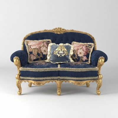 Chesterfield Sofa 2-seater Upholstered Couches Sofas Velvet Fabric Two-seater Furniture New