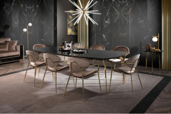 Dining table design furniture Italy luxury dining room table dining tables marble stainless steel