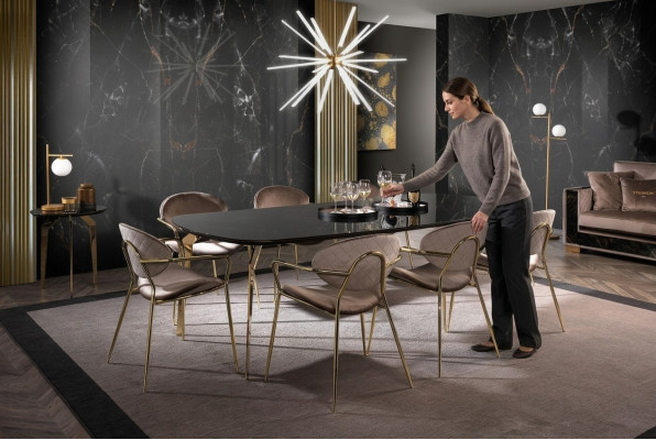 Furniture Set Group Table + 6 Chair Set Dining Table Suite Dining Room 7-piece.