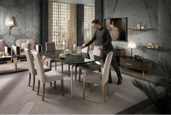 Luxury Set Dining Room Dining Table Chair XL Table Tables Chairs Wood Design 7 pcs New