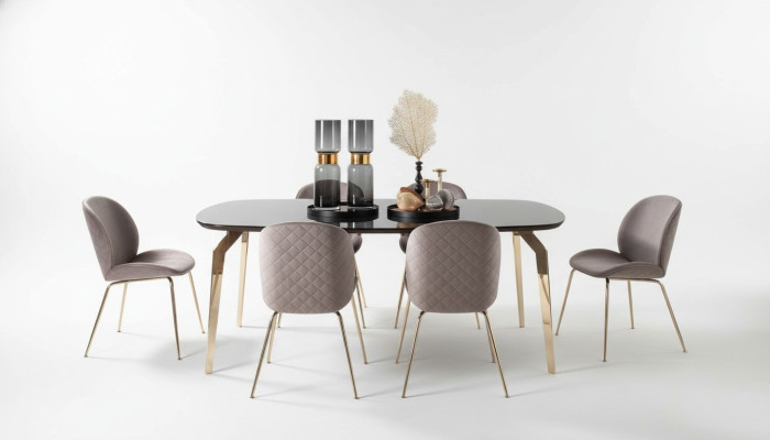 Set table tables luxury wood furniture new dining room group complete set 7 pcs