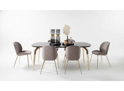 Set table tables luxury wood furniture new dining room group complete set 7 pcs