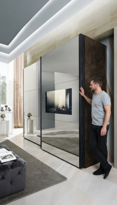 Solid wardrobe bedroom furniture Italy real wood wardrobe wooden cabinet