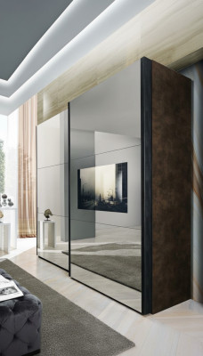 Solid wardrobe bedroom furniture Italy real wood wardrobe wooden cabinet