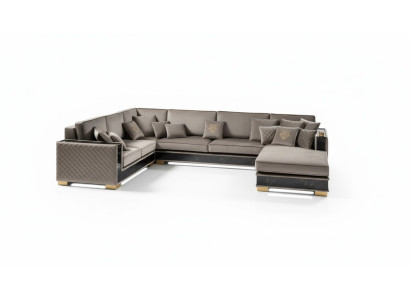 Living area corner sofa U-shaped couch seating upholstered sofa sofas furniture sofa Italy