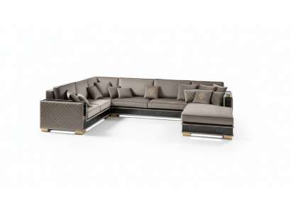 Living area corner sofa U-shaped couch seating upholstered sofa sofas furniture sofa Italy