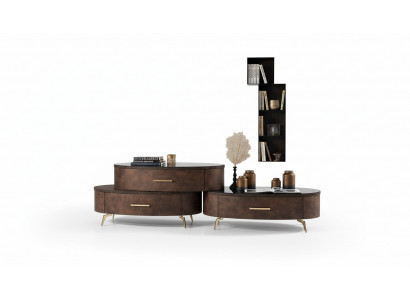 Living room set design 2x sideboard wall shelf wall unit cabinet 4-piece.